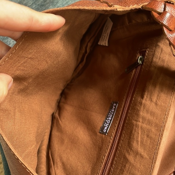 Earthbound Trading Co Brown Leather Braided  Shoulder Bag - Picture 8 of 10